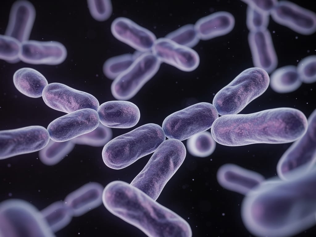Micrographie de bactéries acétiques (Acetobacter) en bâtonnets, responsables de la piqûre acétique